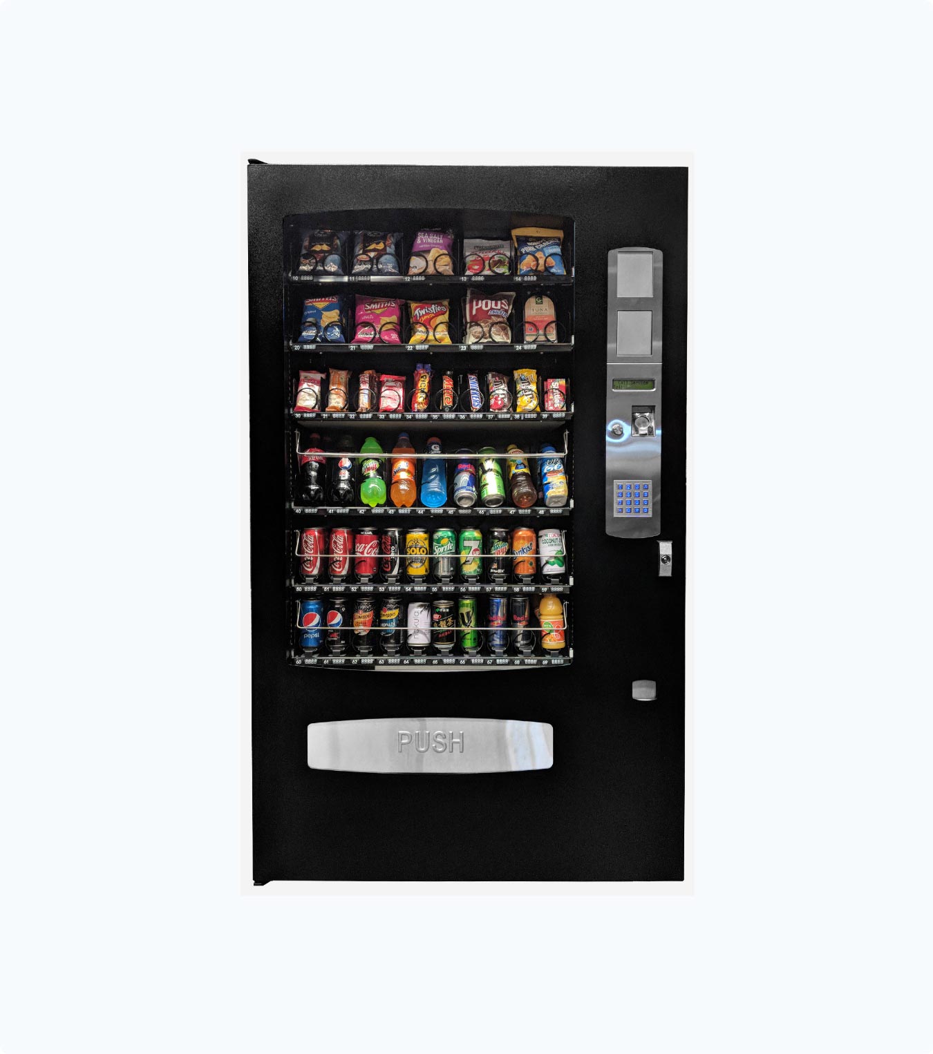 Snack and drink combo vending machine placed free in an Australian office