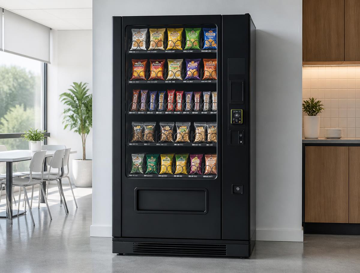 Snack vending machine installed in an Australian office breakroom