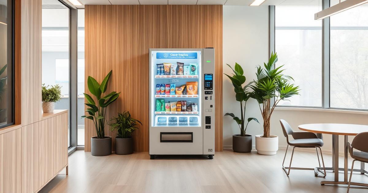 Cashless vending machine in a Canberra government building breakout area in the Australian Capital Territory